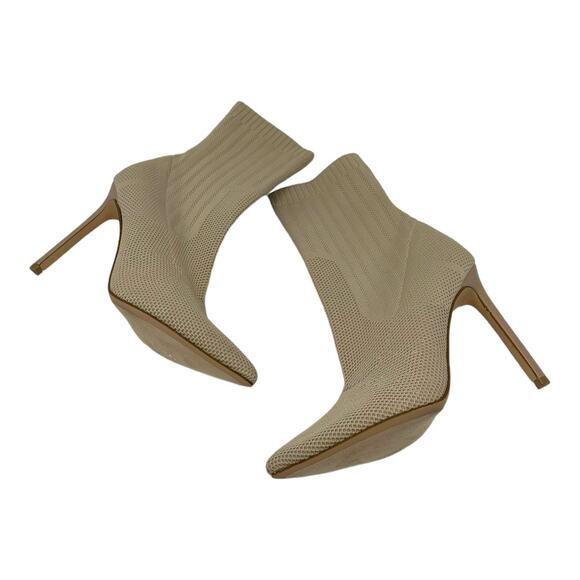 Steve Madden Disco Sock Bootie Beige Knit Stiletto Heel Ankle Boots Size 9 - Picture 2 of 10